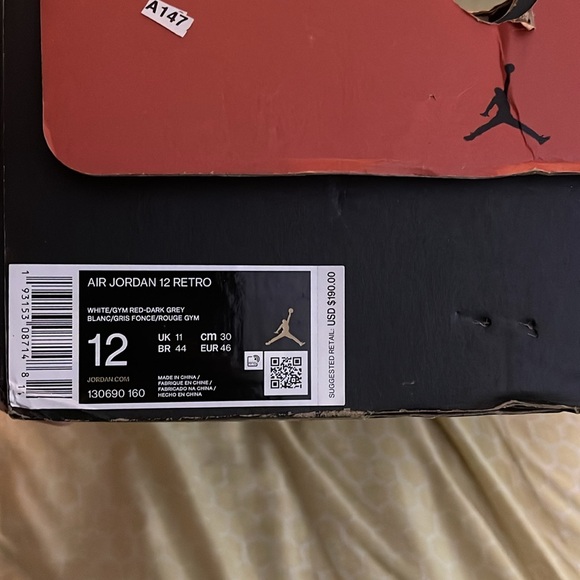 2019 Air Jordan 12 Size 12 with OG Box - Picture 5 of 7